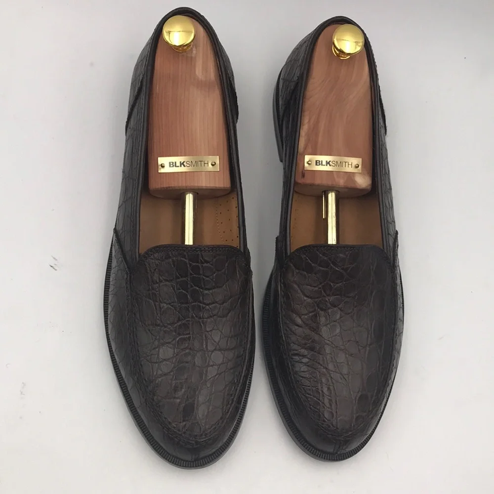 Giorgio's of Palm Beach Brown Crocodile Slip on Loafer